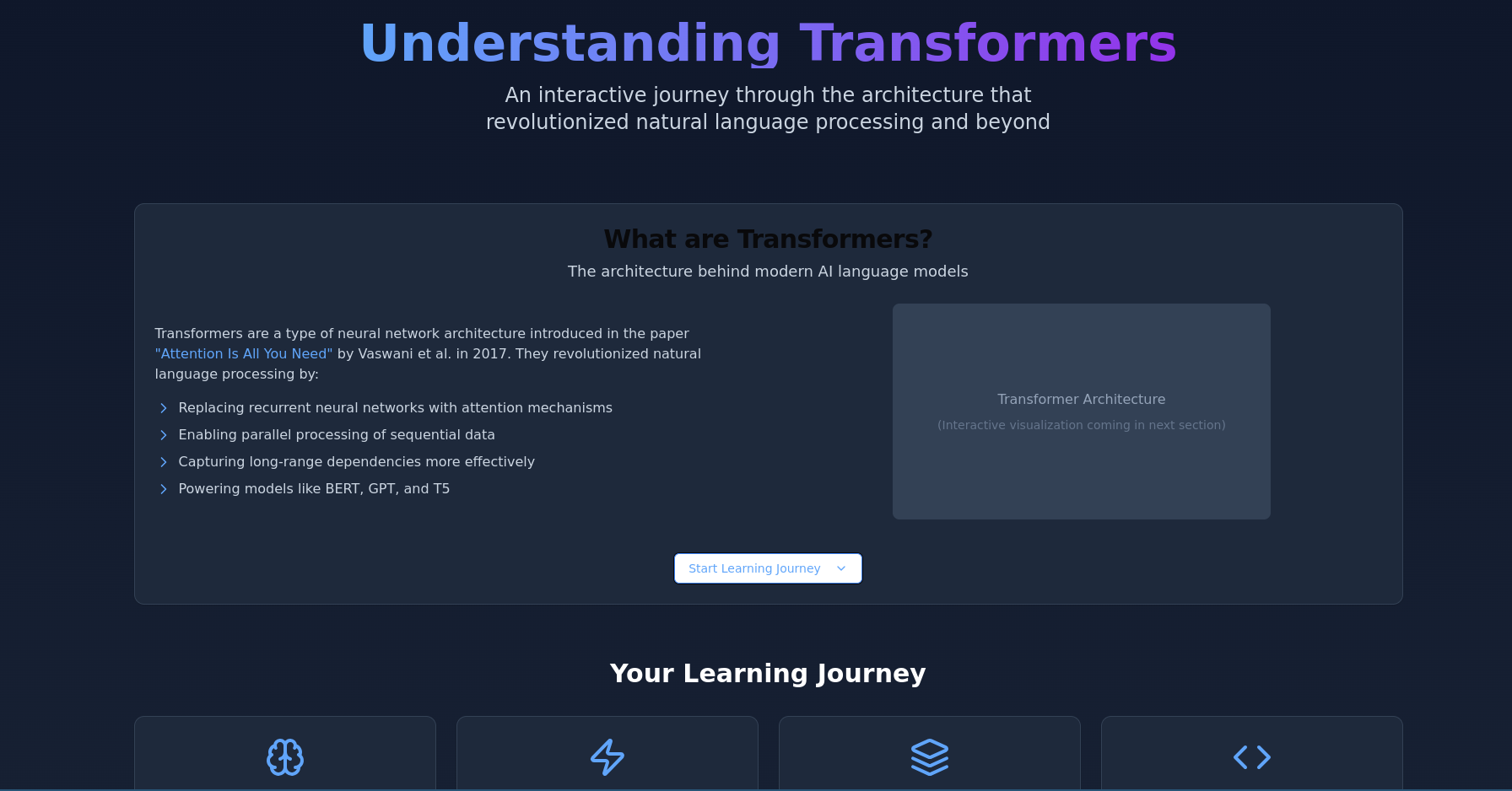 Manus's Interactive Transformers Webpage